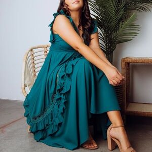 Baltic Born Jasmine Ruffle Maxi Dress Jade